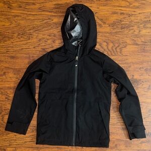 Ozark Trail Kids Hooded Jacket Boys Black Sleek Windbreaker Raincoat